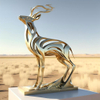 Hot Sale Metal Garden Stainless Steel Deer Statues Sculpture for City