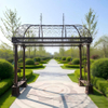 Large Antique Casting Iron Gazebo with Iron Dome and Seat Design for Backyard Decor