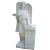 Hand Carved Cemetery Marble Angel Tombstone Life Size Natural Stone Lady Headstone for Graveyard