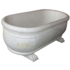 Hand Carved Black Marble Bathtub European Freestand Natural Stone Bathtub for Bathroom