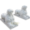 Wholesale Custom Natural Stone White Marble Lion Woman Statue Sculpture for Garden Decoration