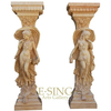 Egyptian Rice Yellow Marble Top Sculptor Make Stone Columns for Sales