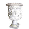 Hand-Carved and Polished White Marble Flowerpots