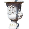Hand Carving White Marble Flowerpots for Garden Decoration