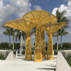 New Design Large Outdoor Yellow Abstract Stainless Steel Tree Plaza Sculpture