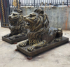 Fiberglass Lion Outdoor Garden Ornament Life Size Bronze Color Resin Lying Lion