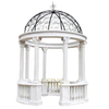 Large Sculpture Column Natural Stone Granite or Marble Gazebo with Iron Roof for Sale