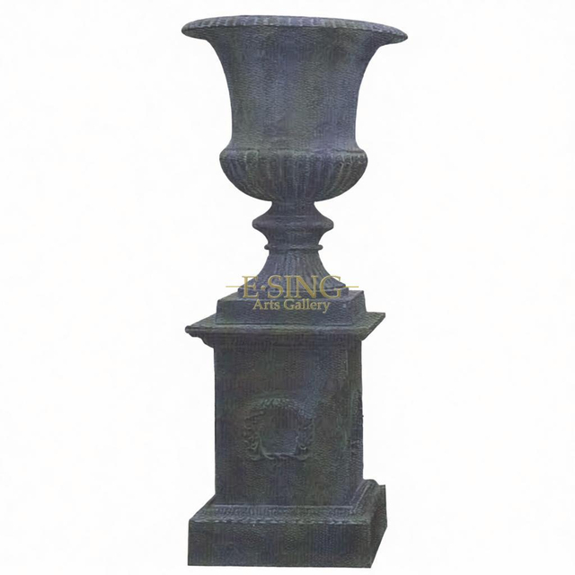 HIgh Quality Round Cast Iron Planters Iron Flowerpots for Garden