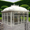China Manufacturer Wrought Iron Glass Greenhouse Outdoor