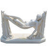 White Stone Carving Famous Design Lying Sexy Nude Woman Marble Statue