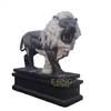 Garden Decoration Life Size Stone Animal Sculpture Black Marble Walking Lion Statues