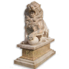 Stone Carving Front Door Life-Size Pair Marble Sitting Lion Statue