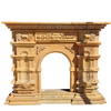 Good Carving Modern Large Yellow Marble Fireplace