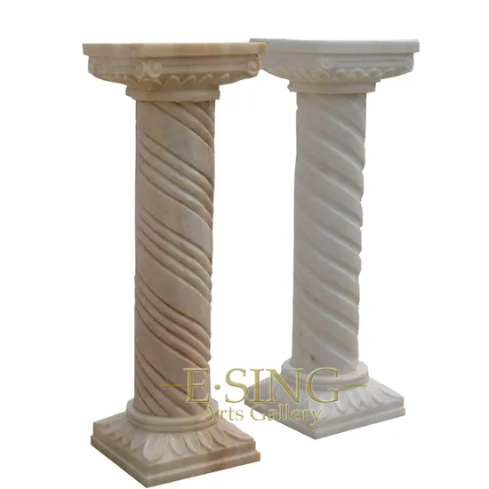 Customized Marble Stone Pillar Pedestal Sculpture Decorative Marble Pedestal Base for Sculpture
