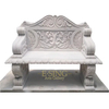Beautiful Hand Carved White Marble Park Small Bench with Carving