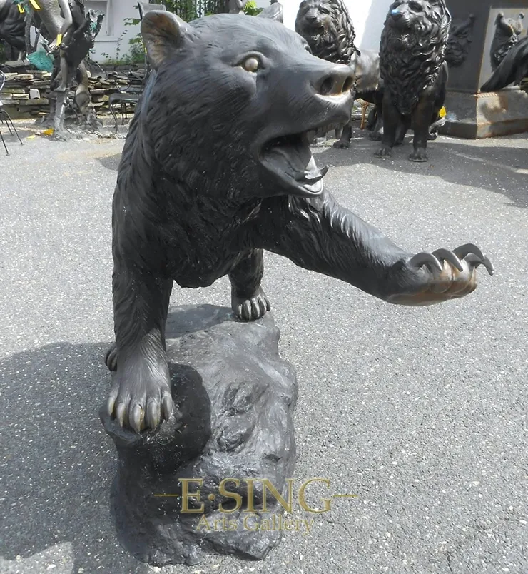 Outdoor Park Decoration Large Metal Animal Sculpture Bronze Brass Bear Sculpture for Sale