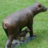 Factory Direct Sale Metal Life Size Garden Bear Mother and Child Statue