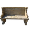 European Style Outdoor Garden Decor Antique Design Fruits Relief Marble Bench