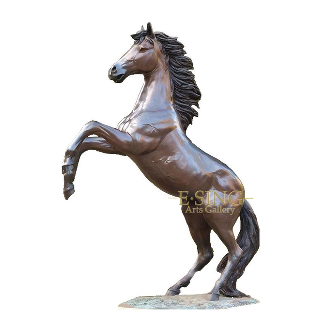 Full Scale Hand Forged Brass Grazing Horse Lawn Sculpture