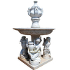 Big Bowl White Stone Water Fountain with Lady Sculptures for Sale