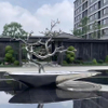 Outdoor Garden Courtyard Contemporary Metal Art Sculpture Stainless Steel Polished Abstract Sculpture