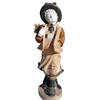 Life Size Hand Carved Natural Mix Color Child Boy Statue for Home Decoration