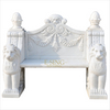 Outdoor Garden Round Hand Carved White lion head Benches for Sale