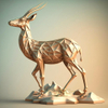 Modern Outdoor Decoration Abstract Geometry Art Metal Animal Statue Large Stainless Steel Deer Sculpture