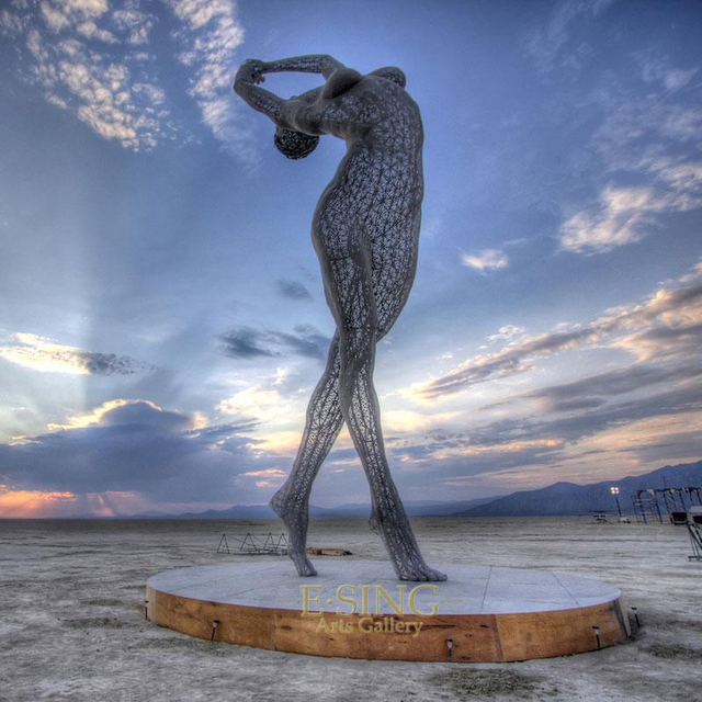 Modern Disappear Abstract Stainless Steel Human Figure Art Sculptures