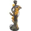 High Detail Cast Bronze Lady with Flower Statue Indoor Outdoor Decor 