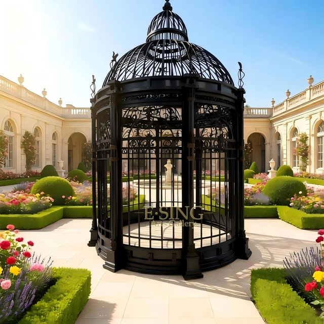 Used in Outdoor Round Metal Decorated Cast Iron Kiosk