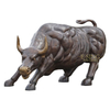 Handmade Cold Cast Bronze Charging Bull Statue Wall Street Bull Sculpture Wealth Mascot Business Home Decor Craft