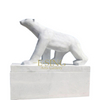 Modern Life Size Natural White Marble Animal Polar Bear Statue