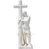 Christian Decoration Life Size Catholic Religious Marble Statue with Cross Jesus