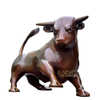 Life Size Bronze Wall Street Bull Statue Large Copper Outdoor Sculpture