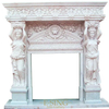Roman Statue Style Natural Stone Mental White Marble Fireplace