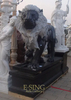 Garden Decoration Life Size Stone Animal Sculpture Black Marble Walking Lion Statues