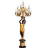 Antique Floor Statue Lady Bronze Lamp for Home Decoration