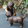 Wholesale Outdoor Garden Decor Girl and Dog Sculpture for Sale