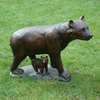 Factory Direct Sale Metal Life Size Garden Bear Mother and Child Statue