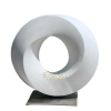 Outside Stone Circle Abstract Sculpture White Marble Statue for Garden and Home Decoration