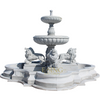 Hand Carved Lion Statue Marble Fountain White Stone Fountain for Garden