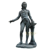 Exquisitely Handcrafted Solid Bronze Male Statue with Rich Antique Patina Finish