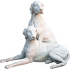 Outdoor Large Stone Hand Carved White Marble Dog Sculpture
