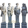 Natural White Marble Stone Life Size Four Season Column for Sales