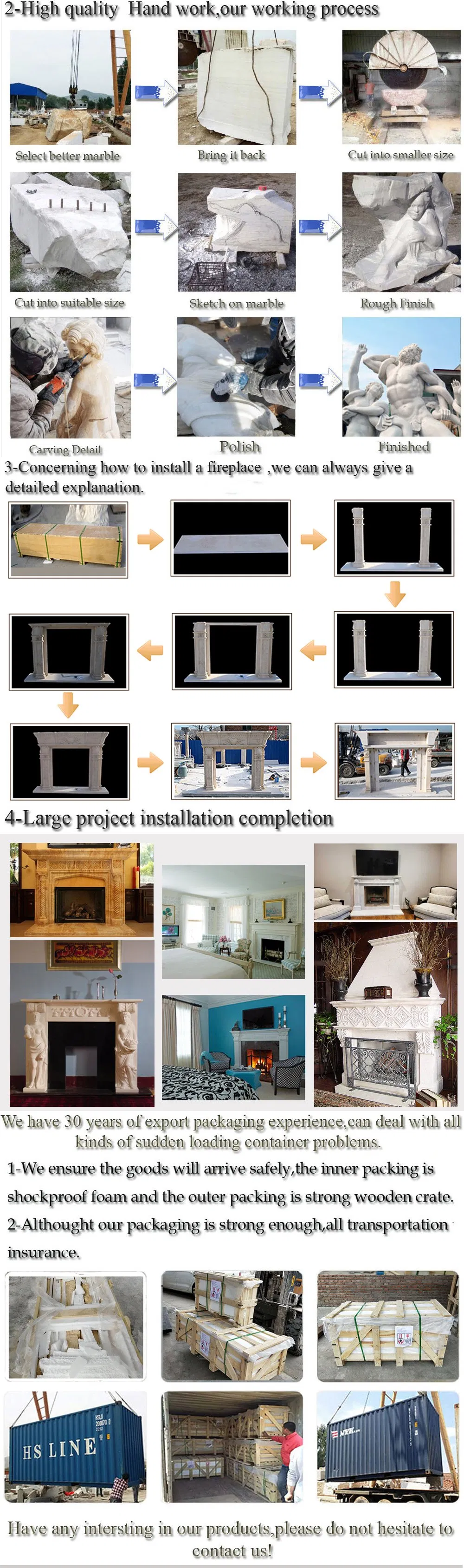 Factory Direct White Marble Electric Fireplace