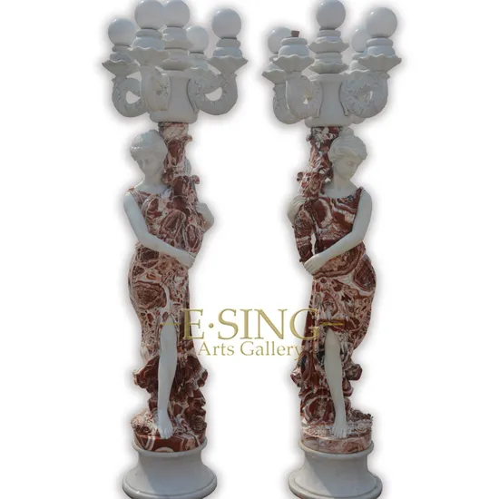 Life Size Marble Sculpture Lady Stone Statue Lamp Woman Stone Sculpture