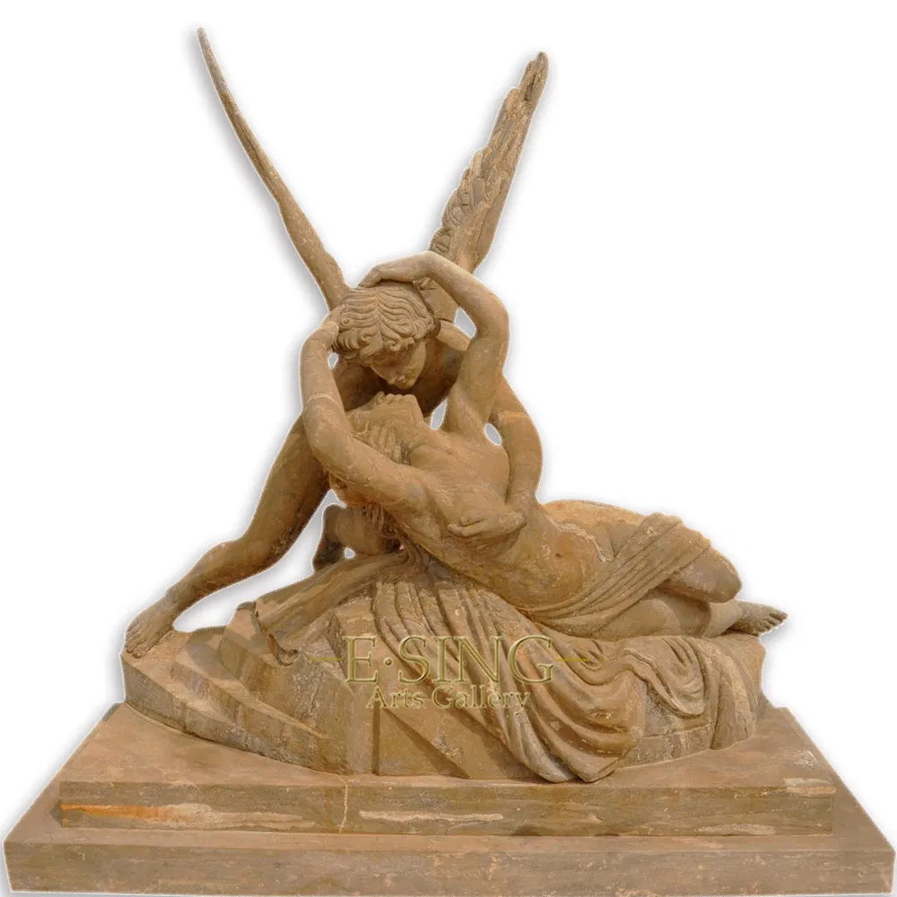 Antique Marble Statue Hand Statue Beautiful Decorate Large Cupid and Psyche Marble Statue