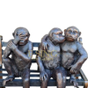 Garden Decoration Bronze Orangutan Monkey Sculpture Carving Brass Statue
