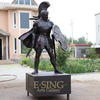 Brass Medieval Knight Statue Hand Made Bronze Casting Decoration Guard Infantry Sculpture